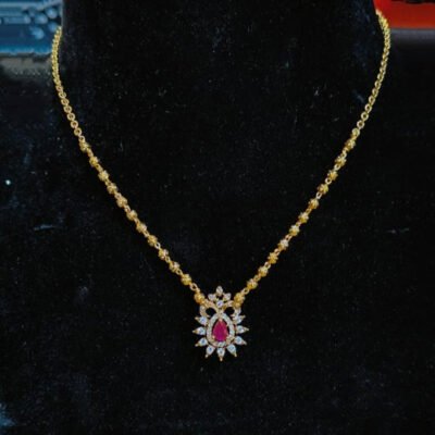 Pink antique pendant chain