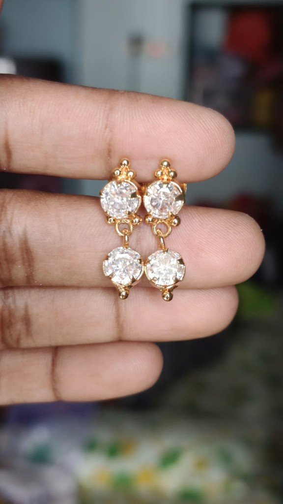Two-stone drop earrings